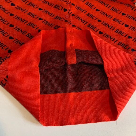 J Crew Cardigan Womens S Small Red Navy Merino Wool Blend Tanti Baci Button Up - Picture 10 of 14